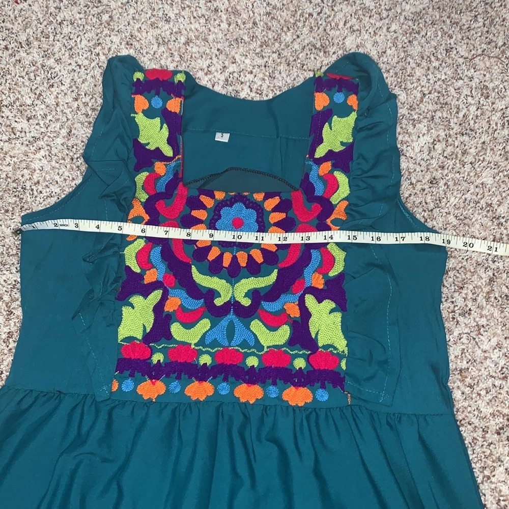 Embroidered Egyptian Sleeveless Dress size S Hand Made - Picture 7 of 10